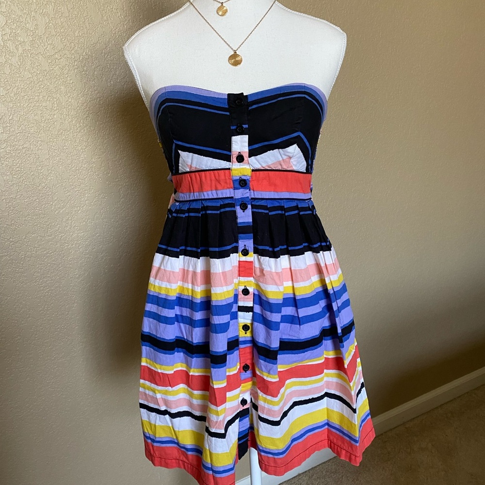 Xhilaration Blue and White Strapless Sundress